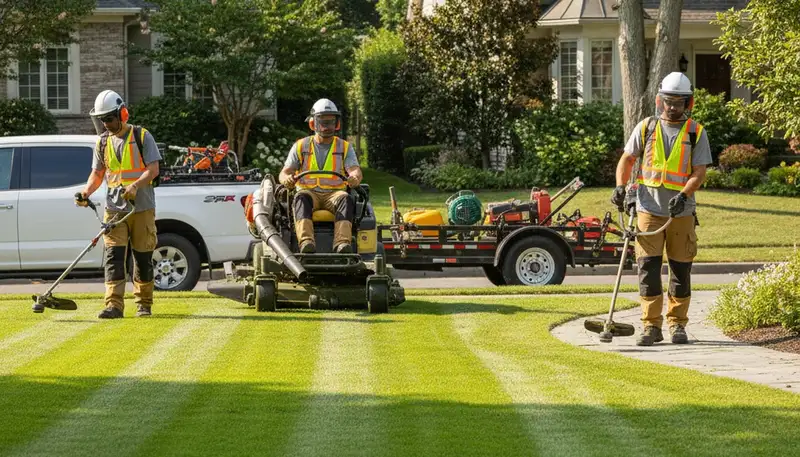 Arbor Tree Care crew providing tree trimming and lawn service in Fort Worth, TX