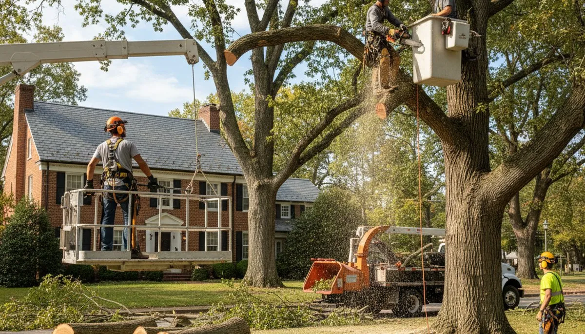 Fort Worth TX tree trimming crew providing professional tree service for homeowners